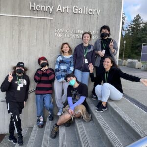 group of people in front of the Henry Art Gallery