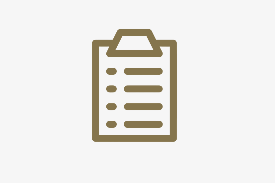 gold clipboard icon with a white background